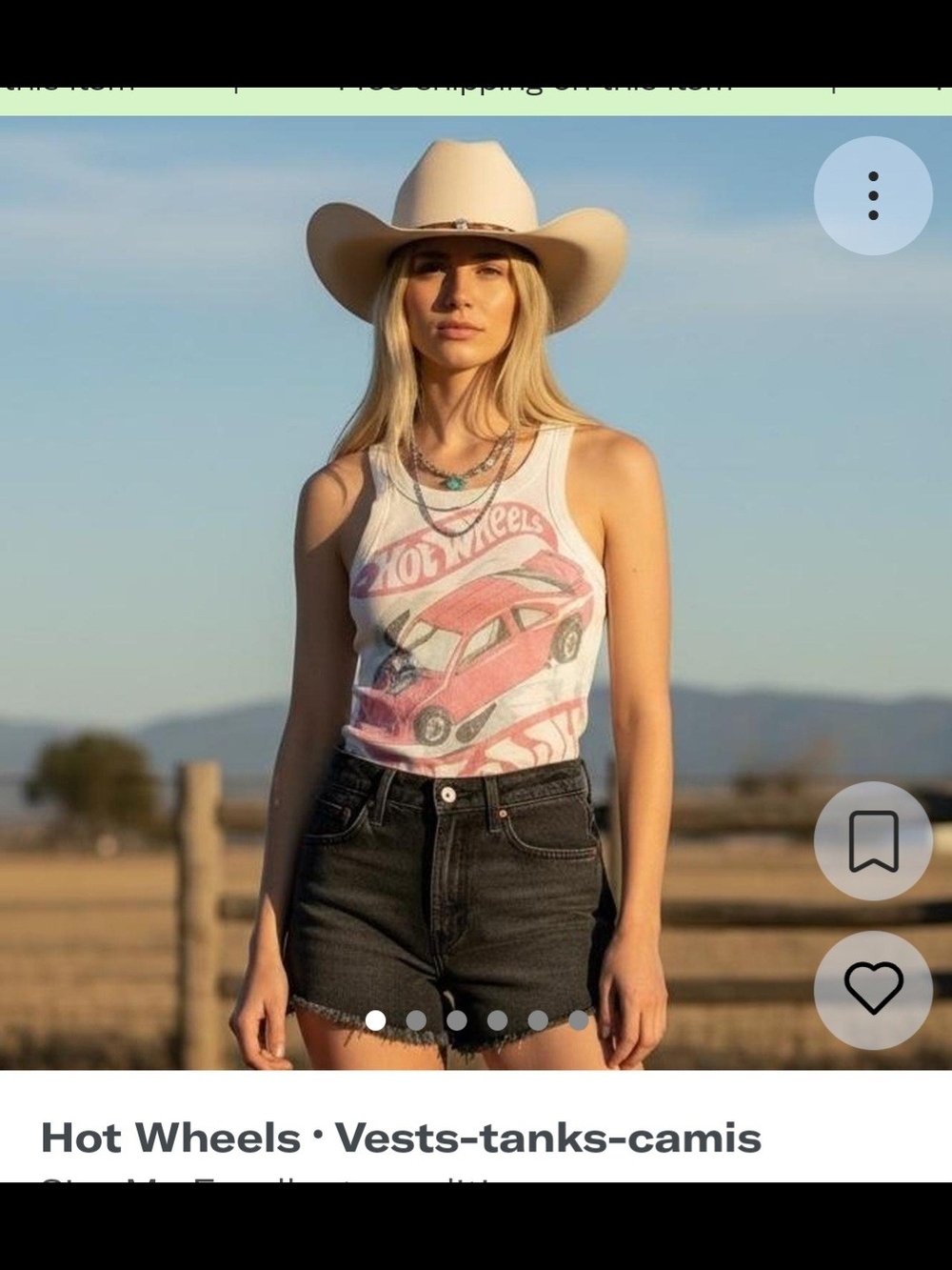 Hot Wheels Graphic Tank Top in White & Pink